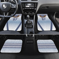 Manu Samoa Rugby Custom White Car Mats ʻIe Toga Pattern With Brown Ula fala LT7 Set 4pcs White - Polynesian Pride