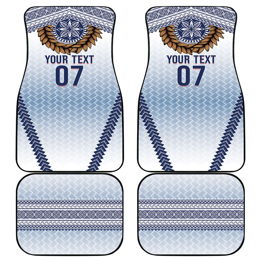 Manu Samoa Rugby Custom White Car Mats ʻIe Toga Pattern With Brown Ula fala LT7 - Polynesian Pride