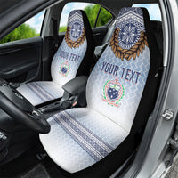 Manu Samoa Rugby Custom White Car Seat Cover ʻIe Toga Pattern With Brown Ula fala LT7 - Polynesian Pride