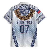 Manu Samoa Rugby Custom White Hawaiian Shirt ʻIe Toga Pattern With Brown Ula fala LT7 - Polynesian Pride