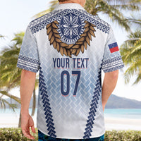 Manu Samoa Rugby Custom White Hawaiian Shirt ʻIe Toga Pattern With Brown Ula fala LT7 - Polynesian Pride