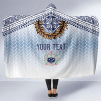 Manu Samoa Rugby Custom White Hooded Blanket ʻIe Toga Pattern With Brown Ula fala LT7 One Size White - Polynesian Pride