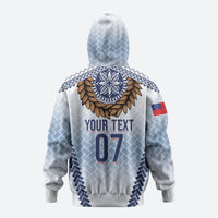 Manu Samoa Rugby Custom White Hoodie ʻIe Toga Pattern With Brown Ula fala LT7 - Polynesian Pride