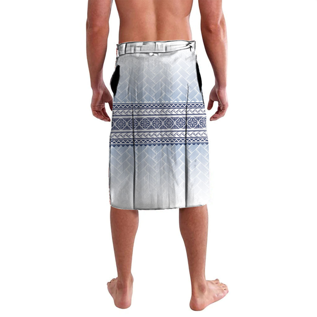 Manu Samoa Rugby Custom White Lavalava ʻIe Toga Pattern With Brown Ula fala LT7 - Polynesian Pride