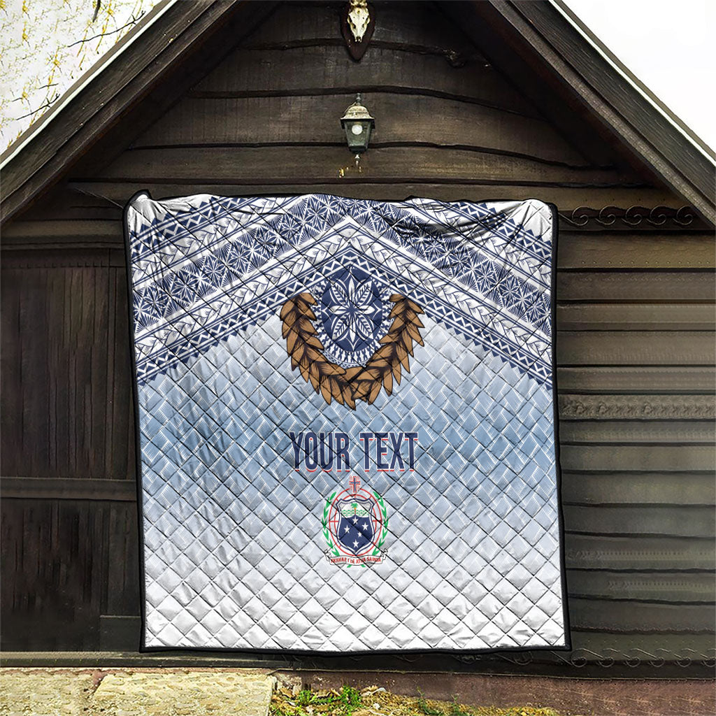 Manu Samoa Rugby Custom White Quilt ʻIe Toga Pattern With Brown Ula fala LT7 - Polynesian Pride