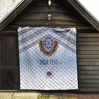 Manu Samoa Rugby Custom White Quilt ʻIe Toga Pattern With Brown Ula fala LT7 - Polynesian Pride