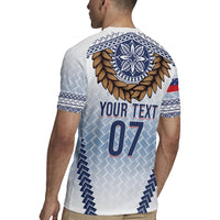 Manu Samoa Rugby Custom White Rugby Jersey ʻIe Toga Pattern With Brown Ula fala LT7 - Polynesian Pride