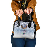 Manu Samoa Rugby Custom White Shoulder Handbag ʻIe Toga Pattern With Brown Ula fala LT7 One Size White - Polynesian Pride