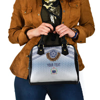 Manu Samoa Rugby Custom White Shoulder Handbag ʻIe Toga Pattern With Brown Ula fala LT7 - Polynesian Pride