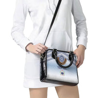 Manu Samoa Rugby Custom White Shoulder Handbag ʻIe Toga Pattern With Brown Ula fala LT7 - Polynesian Pride