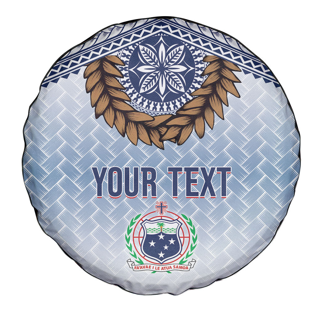 Manu Samoa Rugby Custom White Spare Tire Cover ʻIe Toga Pattern With Brown Ula fala LT7 - Polynesian Pride