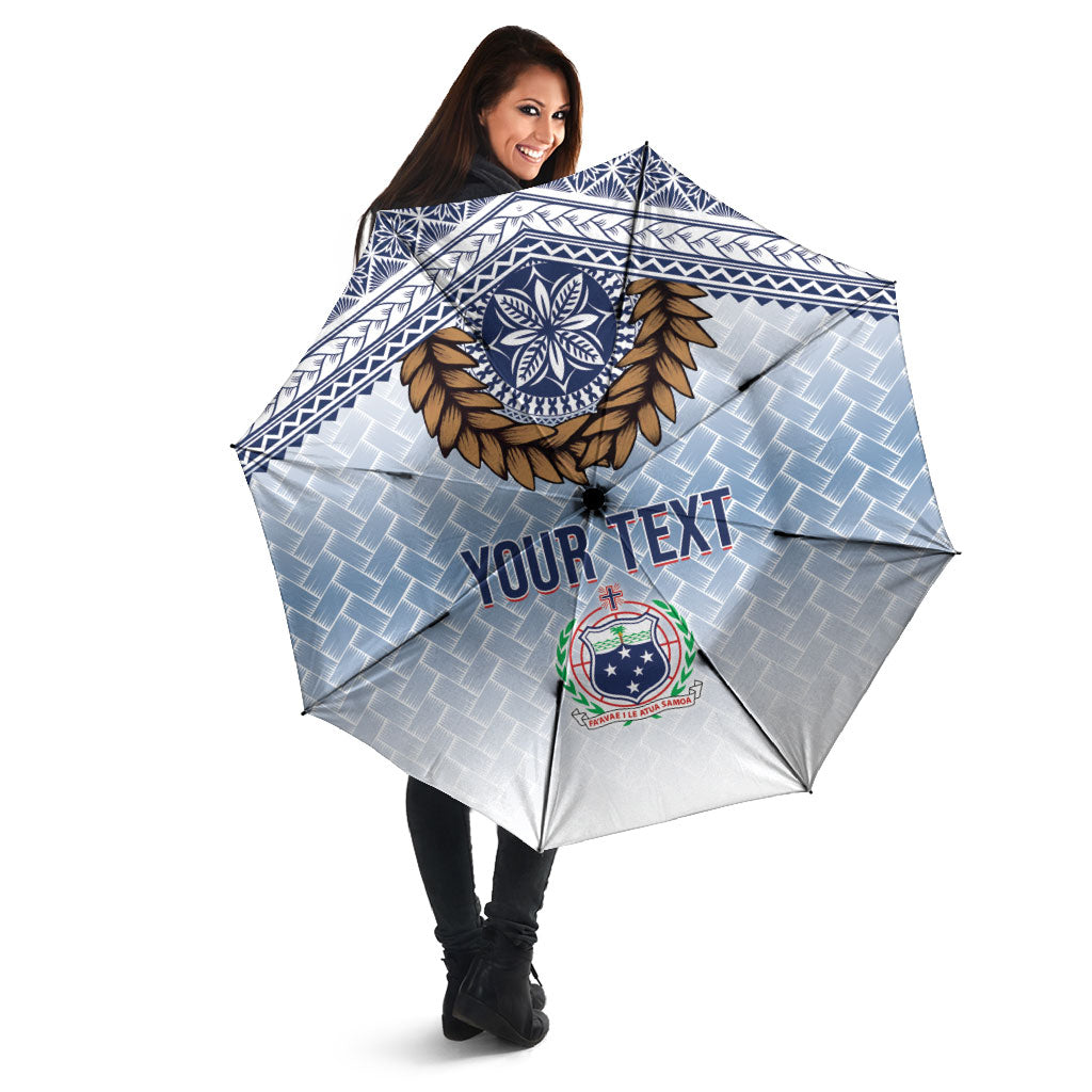 Manu Samoa Rugby Custom White Umbrella ʻIe Toga Pattern With Brown Ula fala LT7 - Polynesian Pride