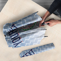 Manu Samoa Rugby Custom White Umbrella ʻIe Toga Pattern With Brown Ula fala LT7 - Polynesian Pride