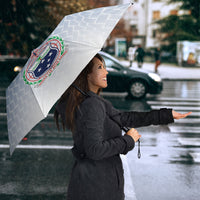 Manu Samoa Rugby Custom White Umbrella ʻIe Toga Pattern With Brown Ula fala LT7 - Polynesian Pride