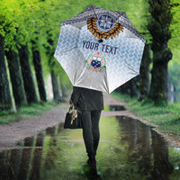 Manu Samoa Rugby Custom White Umbrella ʻIe Toga Pattern With Brown Ula fala LT7 - Polynesian Pride