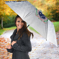 Manu Samoa Rugby Custom White Umbrella ʻIe Toga Pattern With Brown Ula fala LT7 - Polynesian Pride