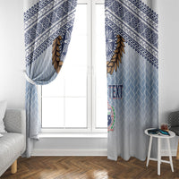 Manu Samoa Rugby Custom White Window Curtain ʻIe Toga Pattern With Brown Ula fala LT7 - Polynesian Pride