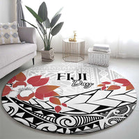 Bula Fiji Day Round Carpet Tagimaucia on Masi Pattern