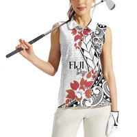 Bula Fiji Day Women Sleeveless Polo Shirt Tagimaucia on Masi Pattern LT7 - Polynesian Pride