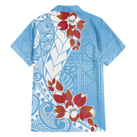 Bula Fiji Day Family Matching Long Sleeve Bodycon Dress and Hawaiian Shirt Tagimaucia on Masi Pattern - Turquoise