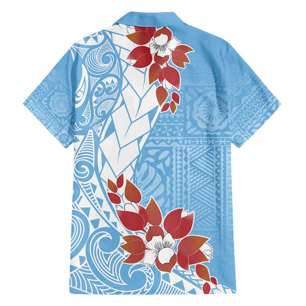 Bula Fiji Day Family Matching Summer Maxi Dress and Hawaiian Shirt Tagimaucia on Masi Pattern - Turquoise