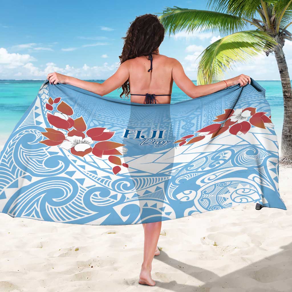 Bula Fiji Day Sarong Tagimaucia on Masi Pattern - Turquoise