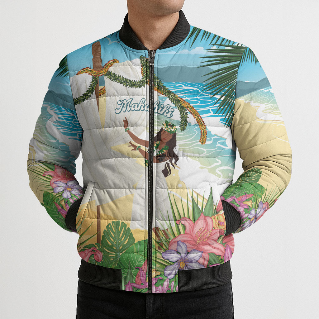 Aloha Hawaii Makahiki Hula Dance Bomber Puffer Jacket Beach Scenery LT7 - Polynesian Pride
