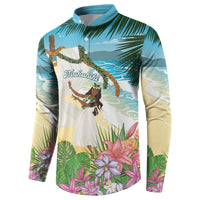 Aloha Hawaii Makahiki Hula Dance Button Sweatshirt Beach Scenery LT7 - Polynesian Pride