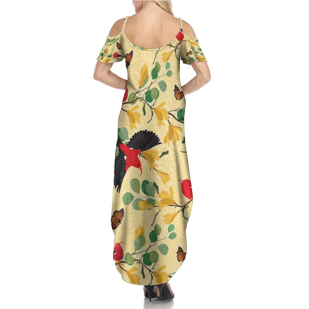 Aloha Hawaii Summer Maxi Dress I'iwi on Mamane Pastel Cream