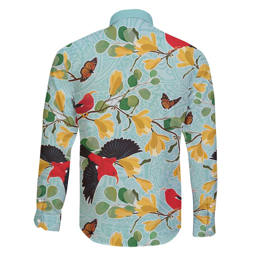 Aloha Hawaii Family Matching Short Sleeve Bodycon Dress and Hawaiian Shirt I'iwi on Mamane Pastel Turquoise