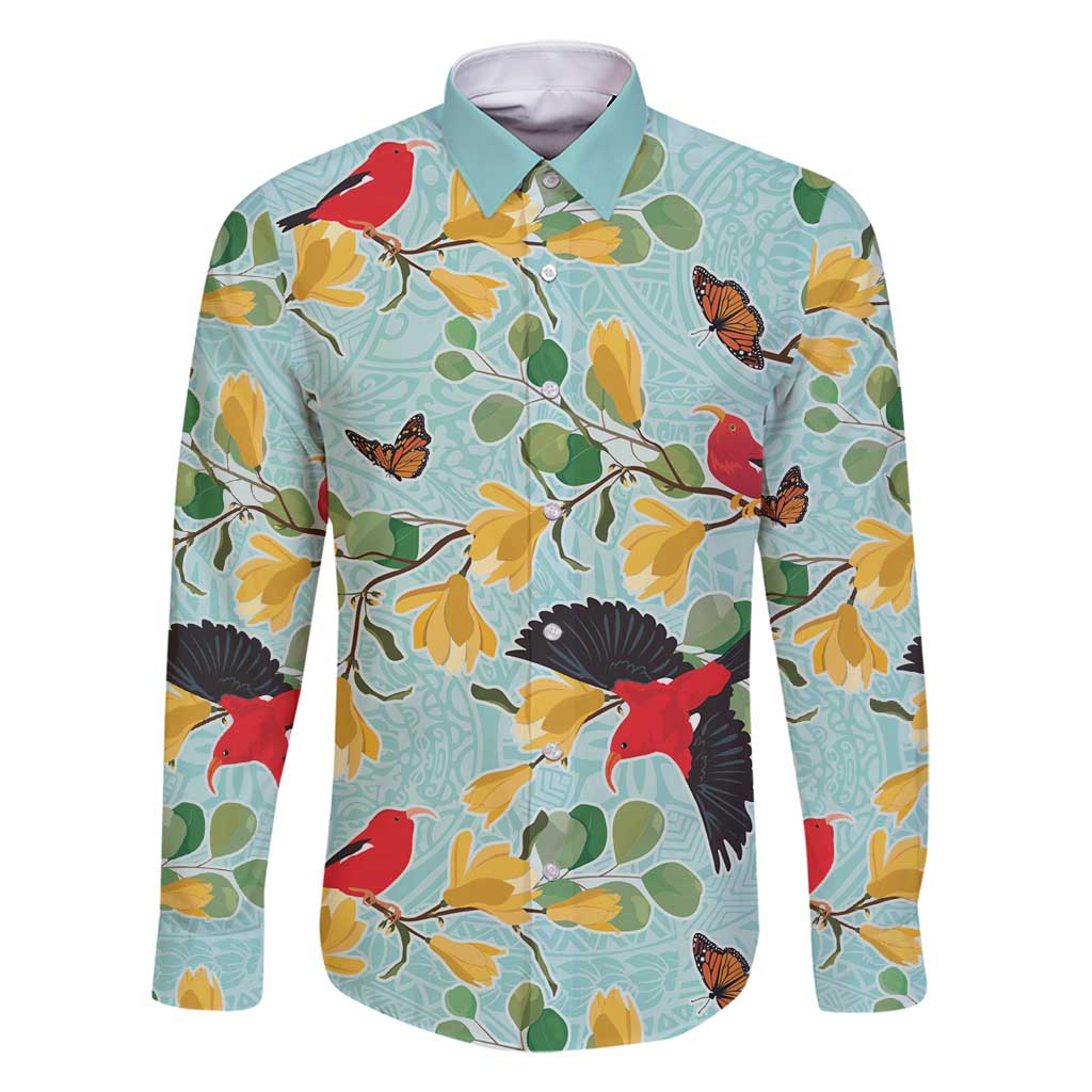 Aloha Hawaii Family Matching Tank Maxi Dress and Hawaiian Shirt I'iwi on Mamane Pastel Turquoise