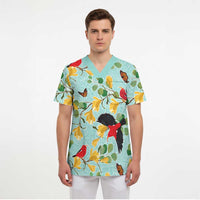 Aloha Hawaii Scrub Top I'iwi on Mamane Pastel Turquoise - Polynesian Pride