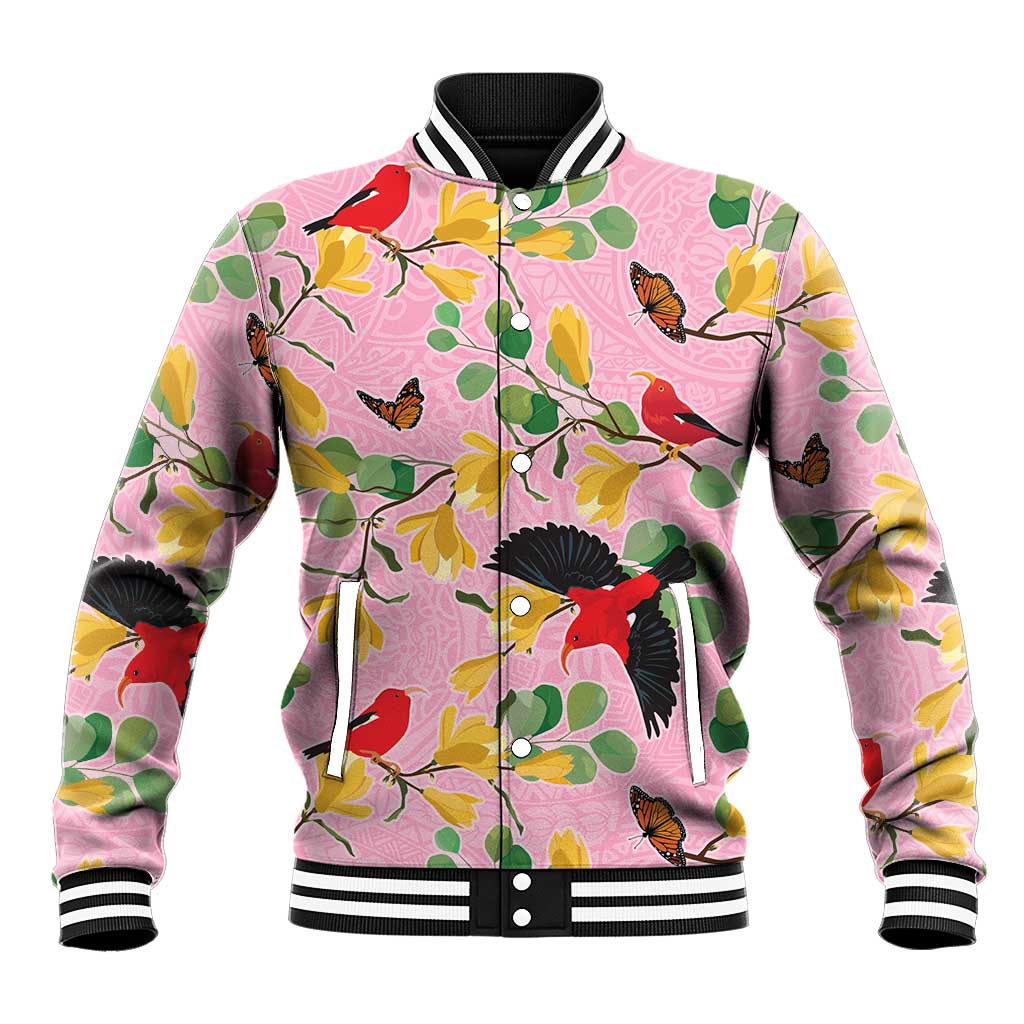 Aloha Hawaii Baseball Jacket I'iwi on Mamane Pastel Pink