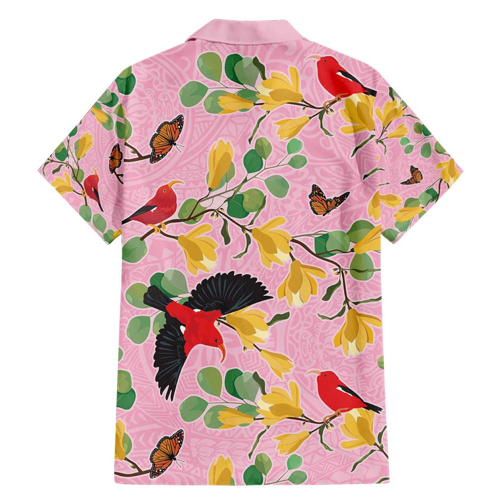 Aloha Hawaii Hawaiian Shirt I'iwi on Mamane Pastel Pink