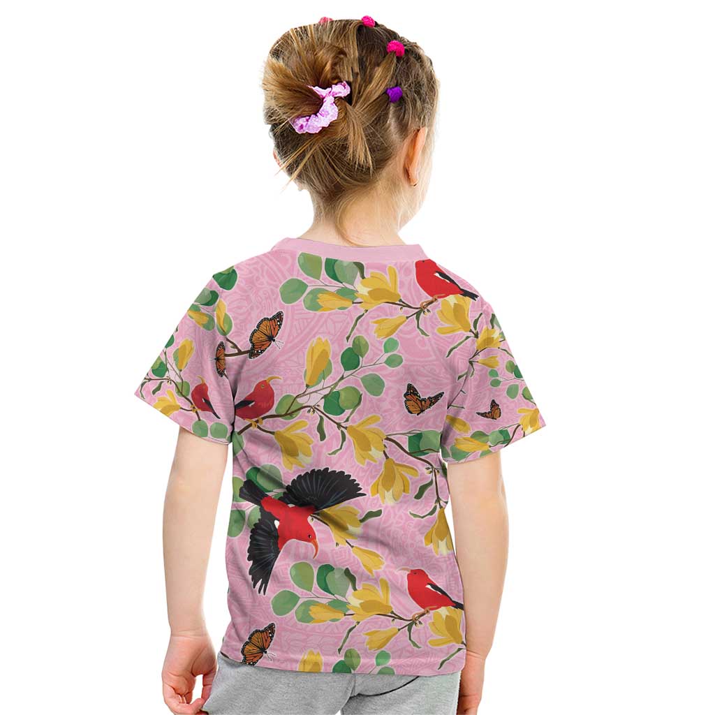 Aloha Hawaii Kid T Shirt I'iwi on Mamane Pastel Pink LT7 - Polynesian Pride