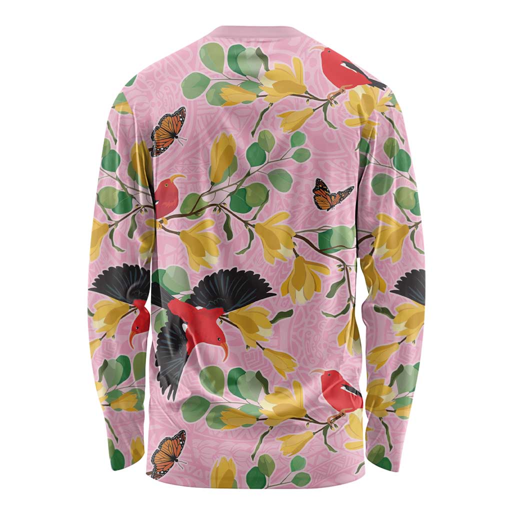 Aloha Hawaii Long Sleeve Shirt I'iwi on Mamane Pastel Pink