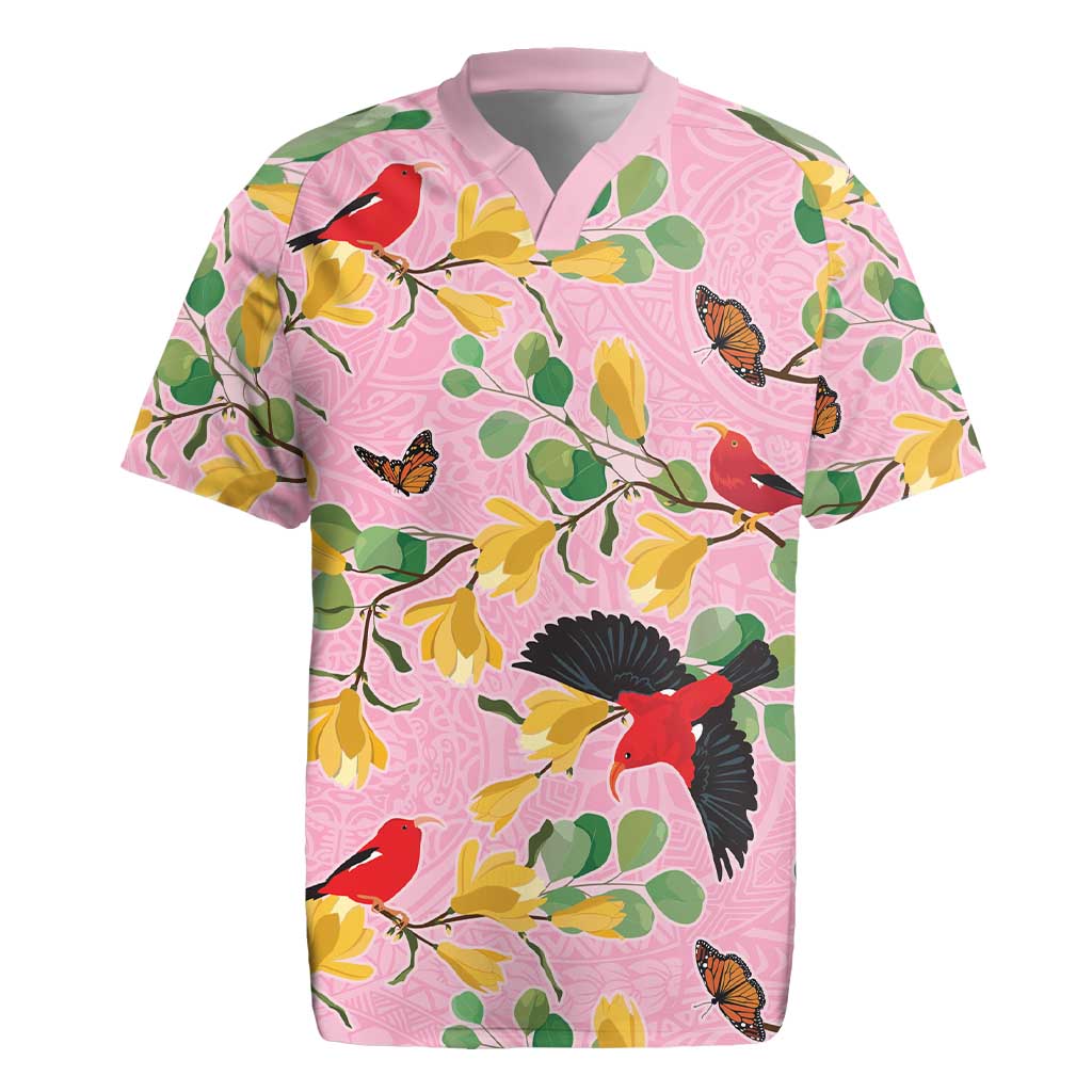 Aloha Hawaii Rugby Jersey I'iwi on Mamane Pastel Pink