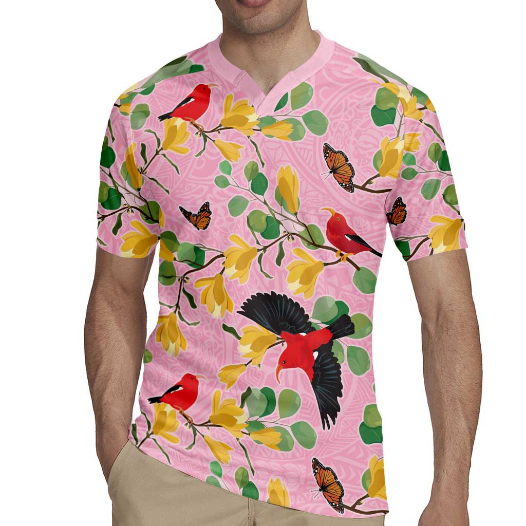 Aloha Hawaii Rugby Jersey I'iwi on Mamane Pastel Pink