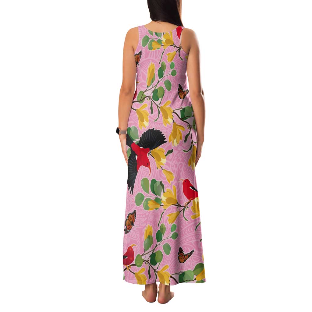 Aloha Hawaii Tank Maxi Dress I'iwi on Mamane Pastel Pink