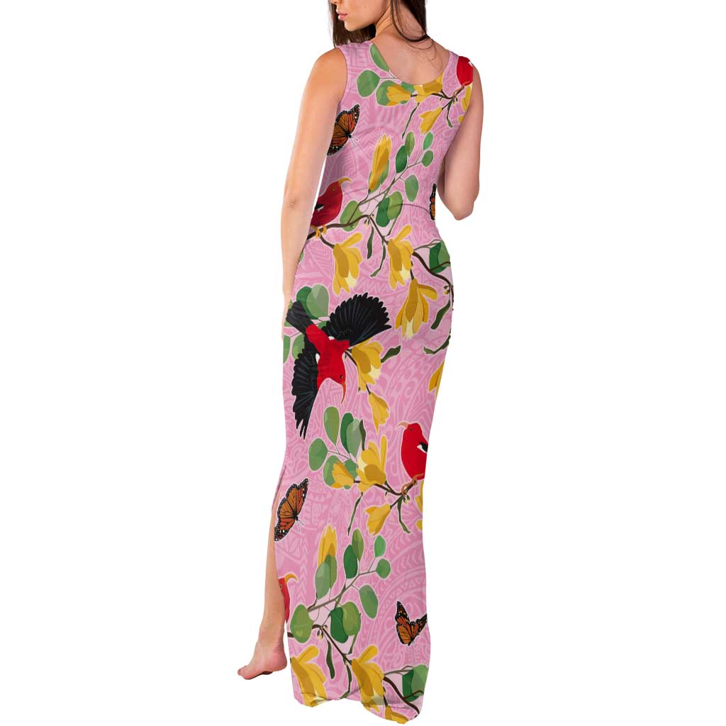 Aloha Hawaii Tank Maxi Dress I'iwi on Mamane Pastel Pink