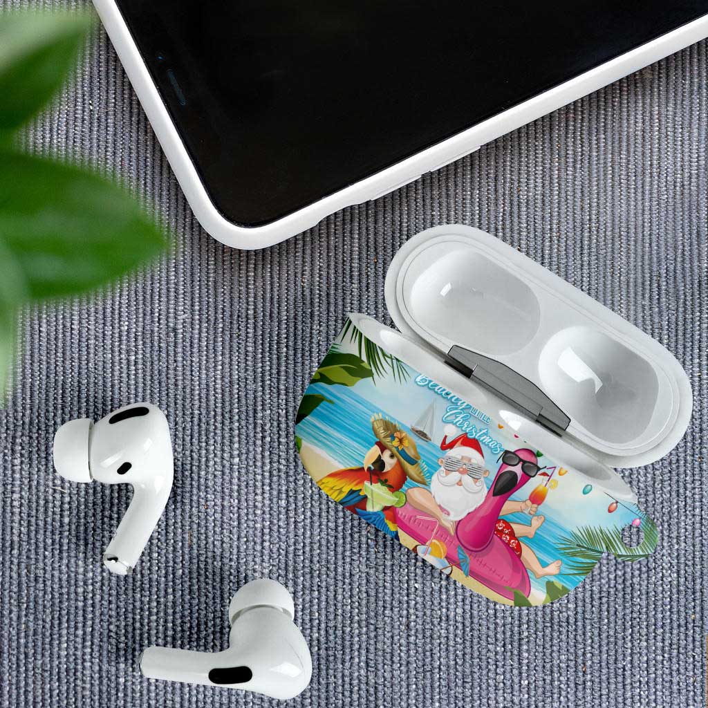 Have Yourself A Beachy Little Christmas AirPods Case with Santa Chilling - Polynesian Pride
