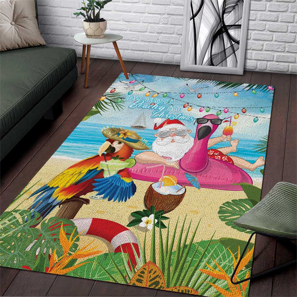 Have Yourself A Beachy Little Christmas Area Rug with Santa Chilling - Polynesian Pride