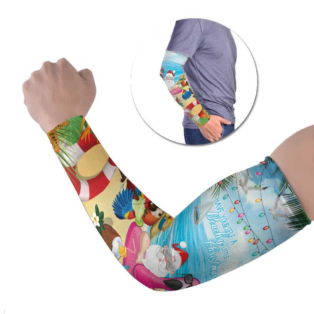 Have Yourself A Beachy Little Christmas Arm Sleeves with Santa Chilling - Polynesian Pride