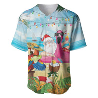 Have Yourself A Beachy Little Christmas Baseball Jersey with Santa Chilling - Polynesian Pride