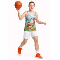 Have Yourself A Beachy Little Christmas Basketball Jersey with Santa Chilling - Polynesian Pride