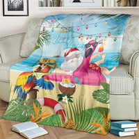 Have Yourself A Beachy Little Christmas Blanket with Santa Chilling - Polynesian Pride