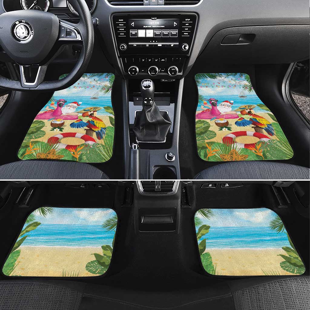 Have Yourself A Beachy Little Christmas Car Mats with Santa Chilling - Polynesian Pride