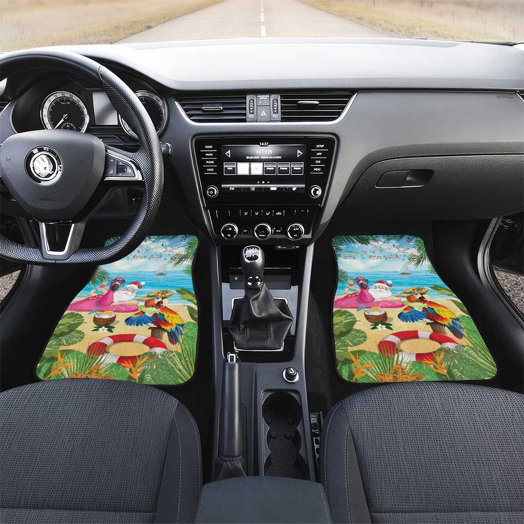 Have Yourself A Beachy Little Christmas Car Mats with Santa Chilling - Polynesian Pride