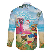 Have Yourself A Beachy Little Christmas Family Matching Mermaid Dress and Hawaiian Shirt with Santa Chilling - Polynesian Pride