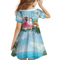 Have Yourself A Beachy Little Christmas Family Matching Short Sleeve Bodycon Dress and Hawaiian Shirt with Santa Chilling - Polynesian Pride